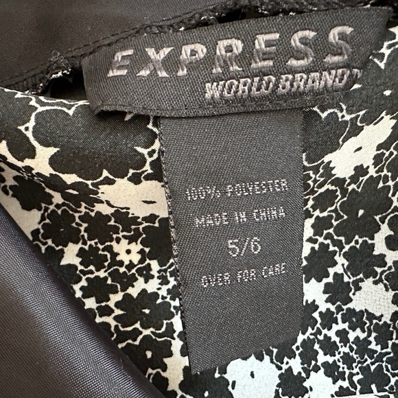 Vintage Y2K EXPRESS Worldwide Brand Size 5/6 Black / White Sun Dress - Picture 11 of 13